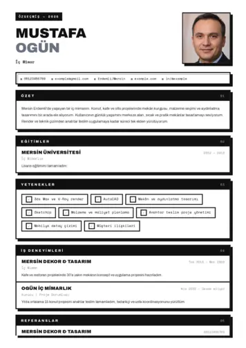 Mimar Cv Örnekleri cv indir
